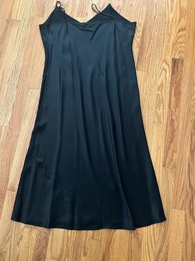 EUC XL Quince Black Silk Slip Dress